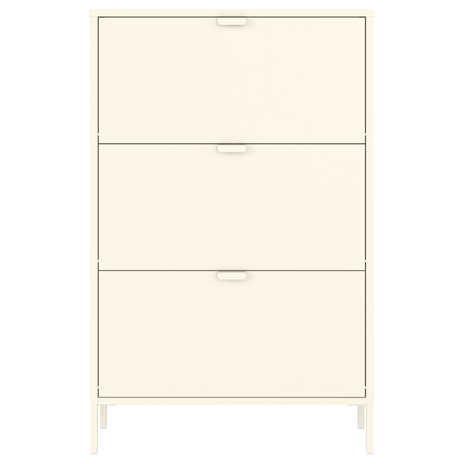 Meuble à chaussures 3 portes en métal blanc MARION