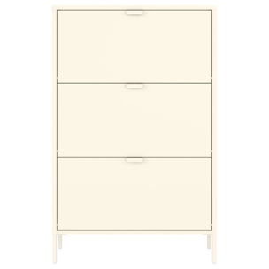 Meuble à chaussures 3 portes en métal blanc MARION