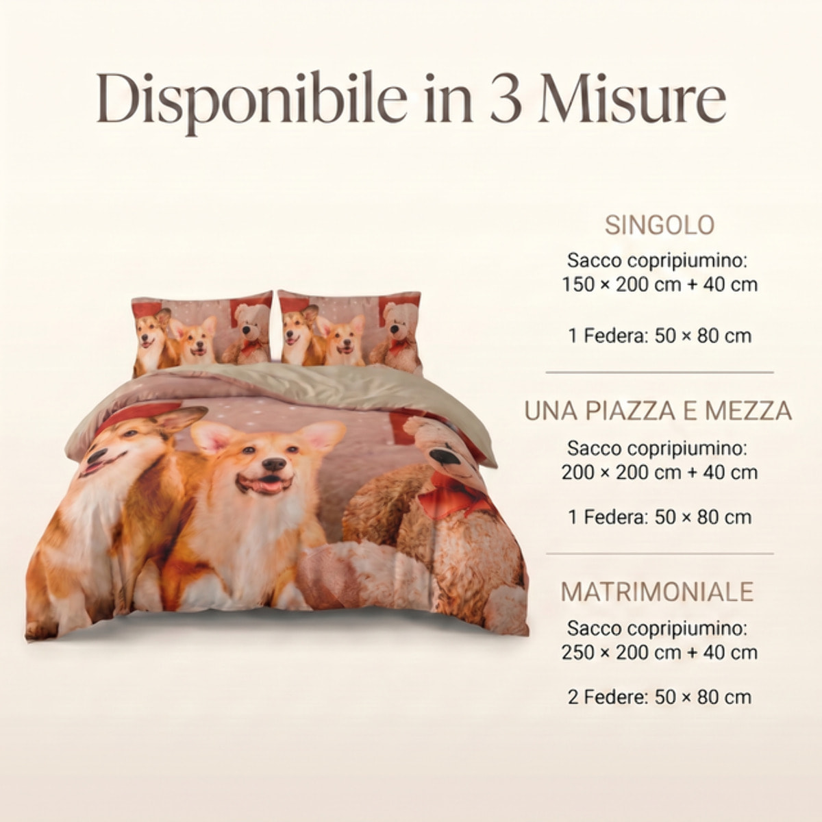 Parure Copripiumino in 100% Cotone con Federe Coordinate, Morbida e Traspirante, Certificata OEKO-TEX, Fantasie Moderne per Camera da Letto