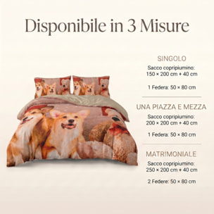 Parure Copripiumino in 100% Cotone con Federe Coordinate, Morbida e Traspirante, Certificata OEKO-TEX, Fantasie Moderne per Camera da Letto