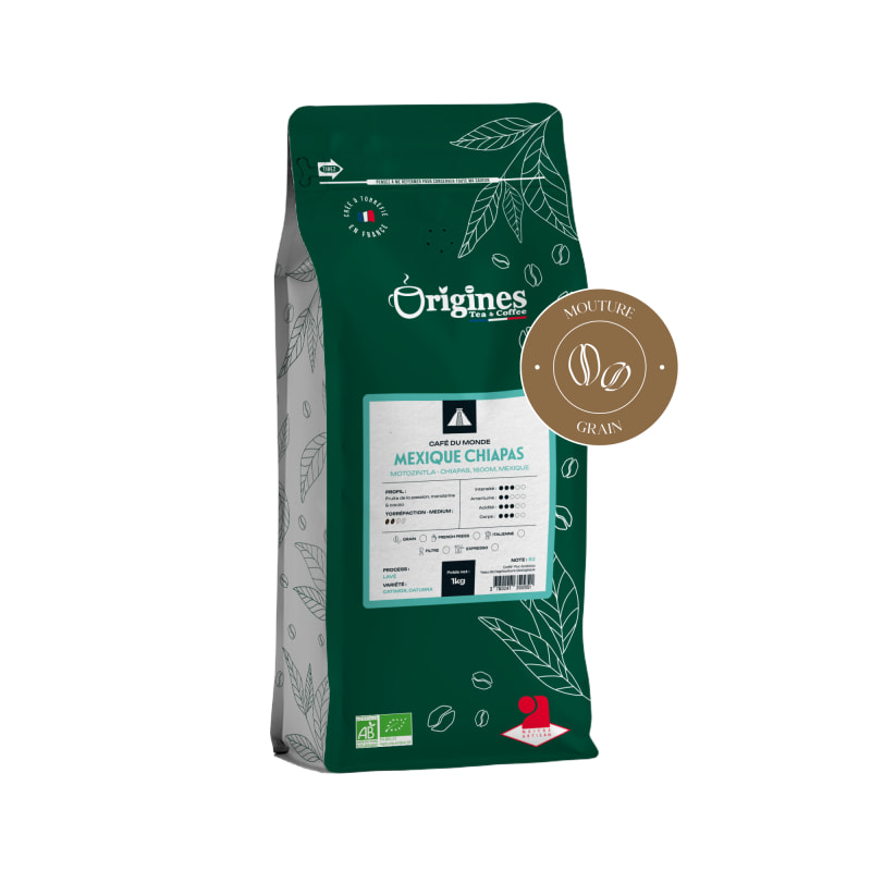 Café Bio - Mexique Chiapas - Pur Arabica - Grain 1kg