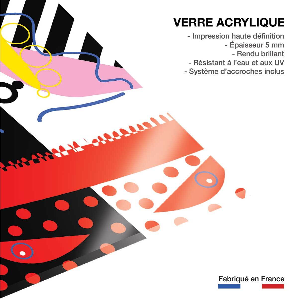 Tableau pop art collage la femme aux lunettes  Tableau plexiglas