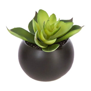 Plante grasse artificielle - pot en céramique - H8 cm