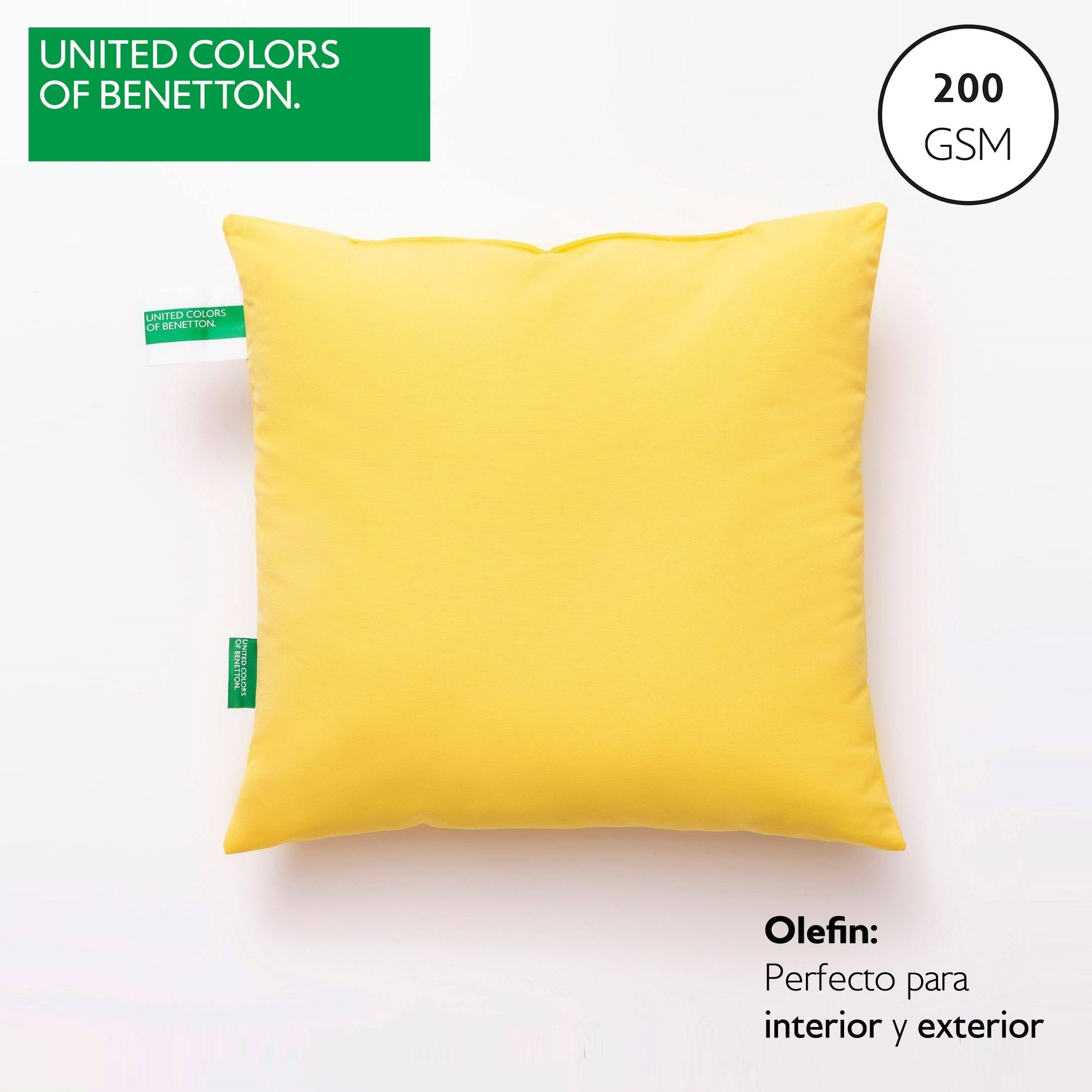 Set de 2 cojines de 45x45cm rojo+amarillo 200gsm benetton