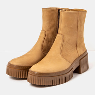 Botines con tacón 1374 NOBUCK KARAMEL/YORK color Karamel