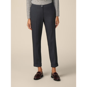 Oltre - Regular mélange trousers - Gris