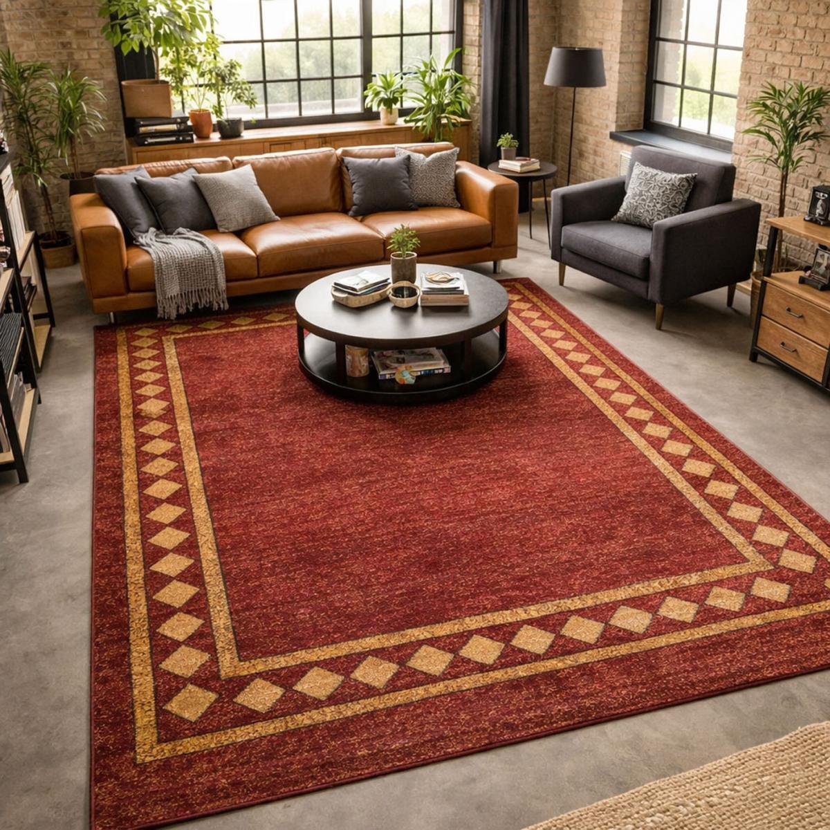 Tapis salon et chambre tissé motif simple PUMI