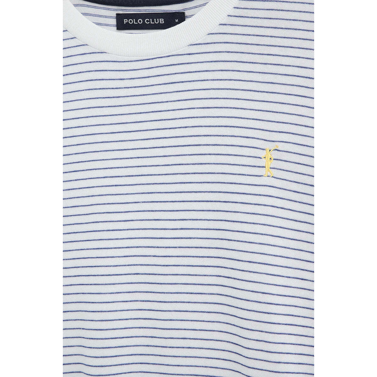 Camiseta de rayas blanca y azul royal de manga larga con bordado Rigby Go