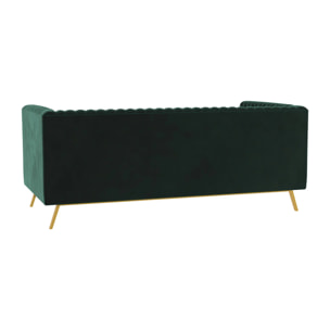 Canapé 2 places en velours vert foncé - Gatsby