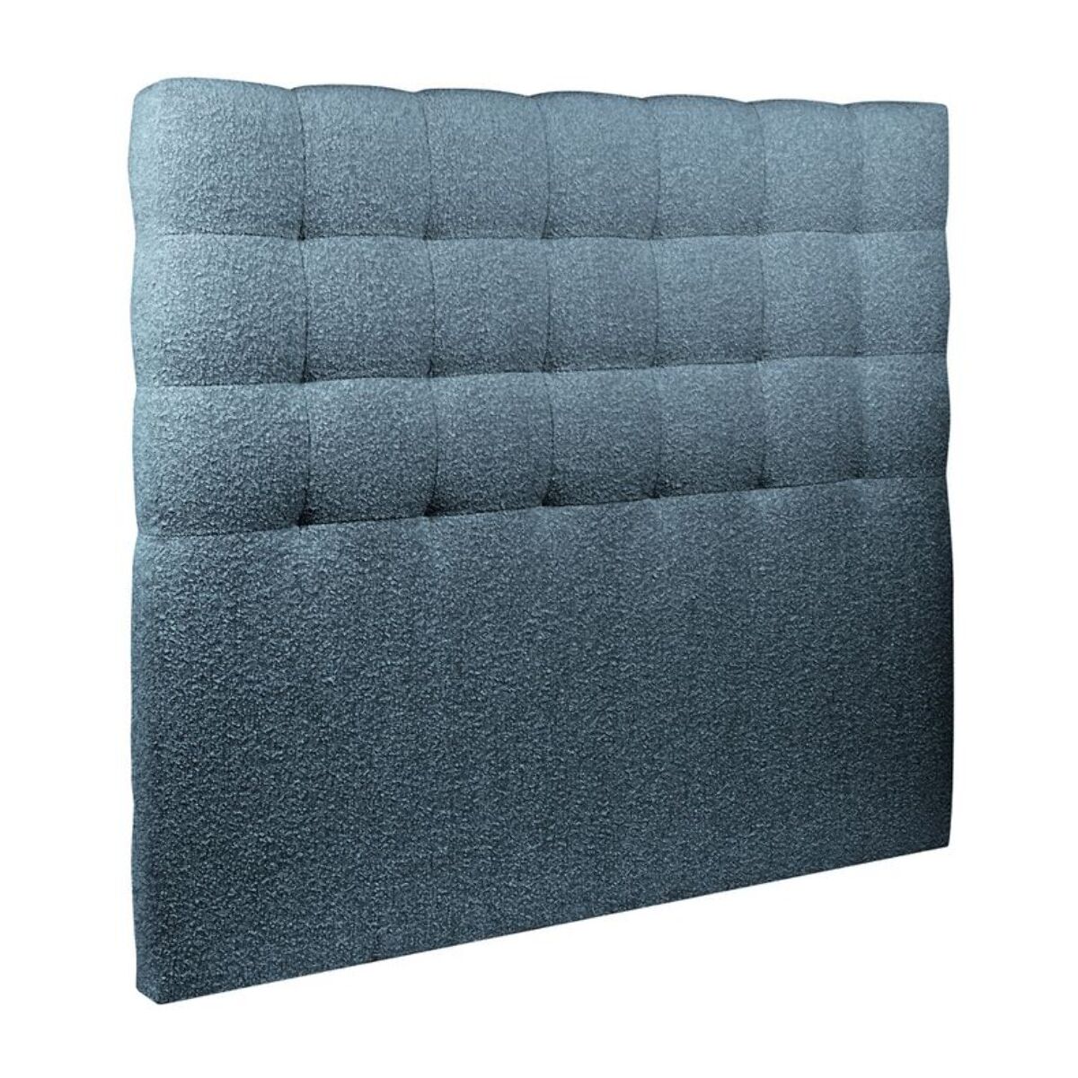 Lit avec sommier et tête de lit capitonnée - Tissu bouclette au style chic - Adapté à tous les matelas, montage rapide - Rangement XXL