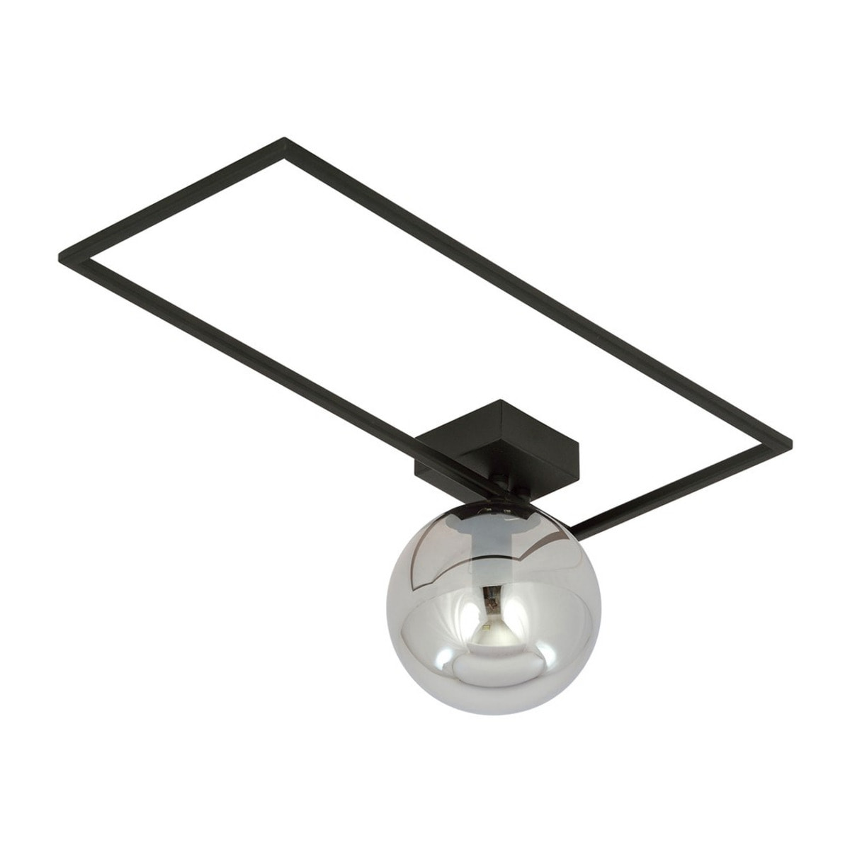 Lampada a sospensione Imago in acciaio nero e vetro grafite