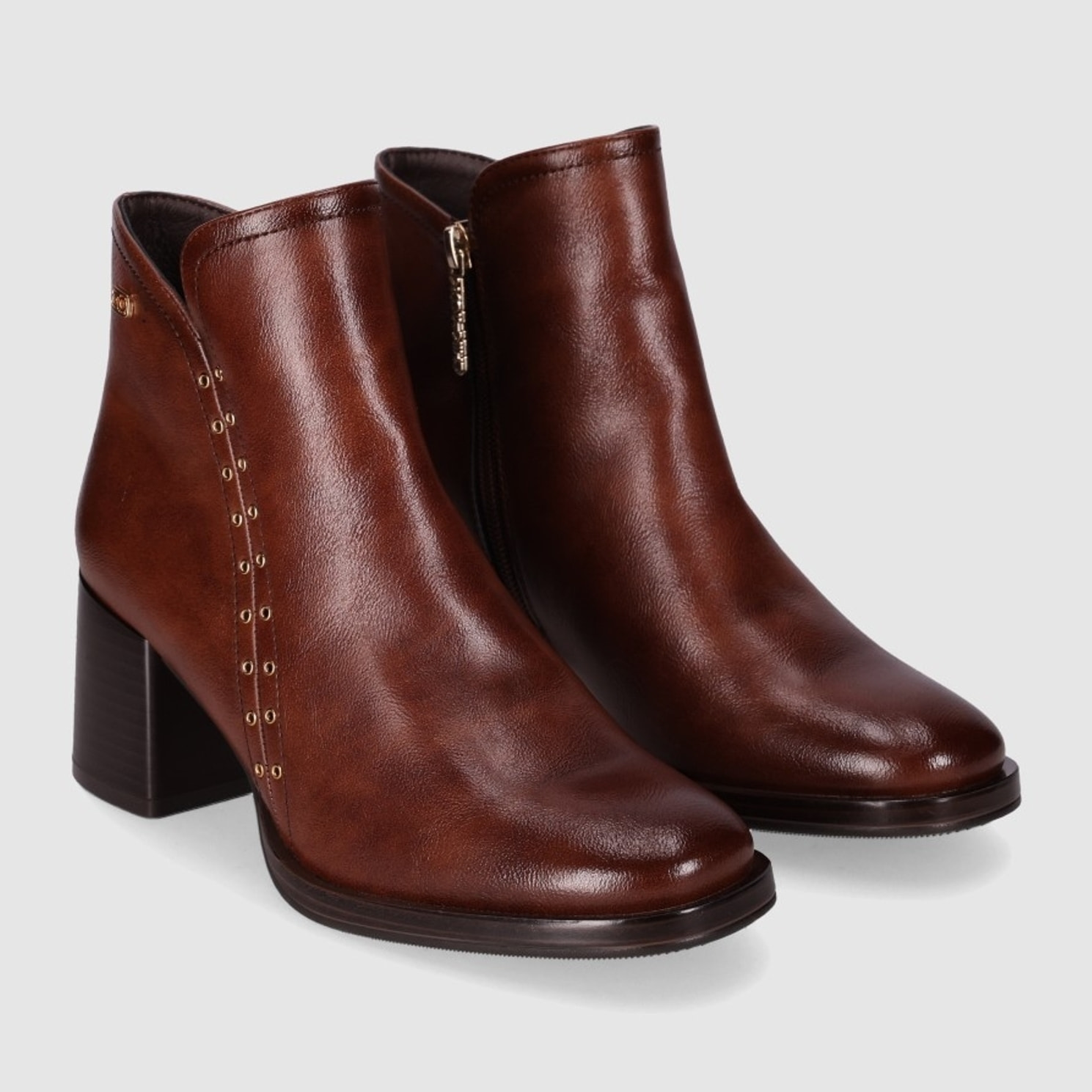 Botines - Marron - Tacón: 6 cm