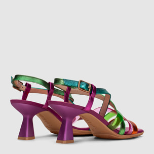 Sandalia Tacon Danielle Multi metal 6 cm