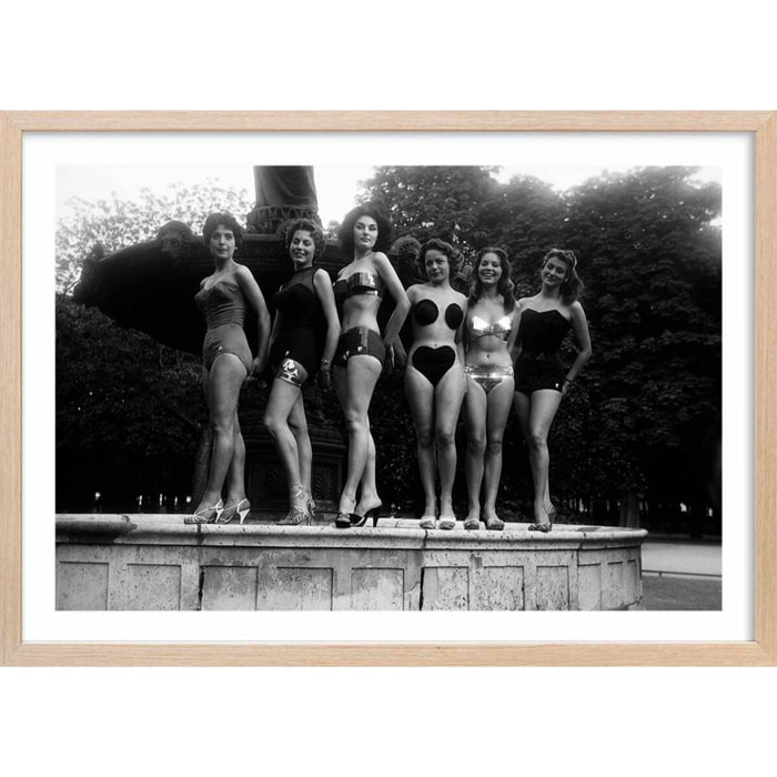 Affiche photo Modèles en maillot de bain Affiche + cadre en bois - Chêne