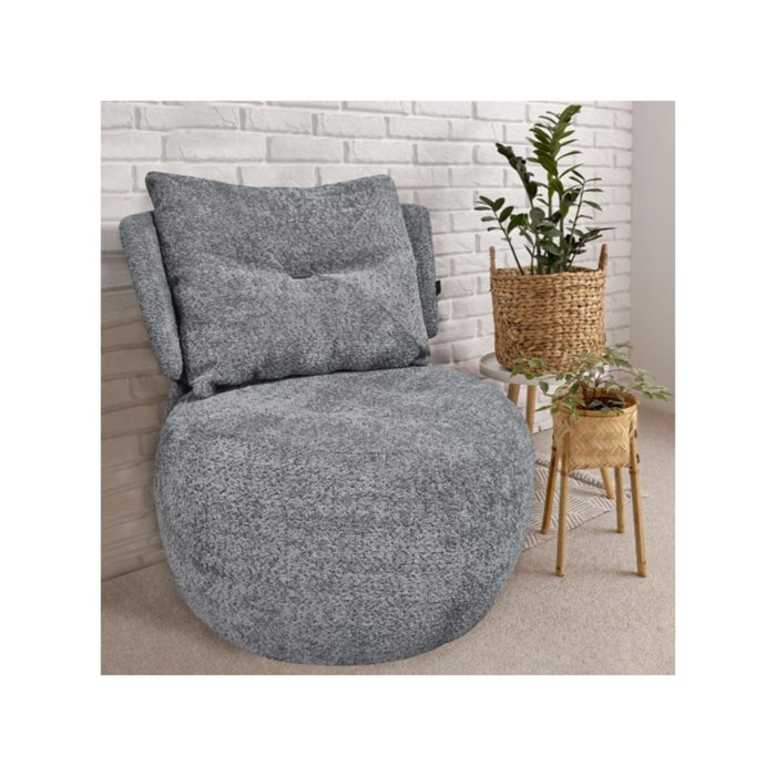 Fauteuil pivotant 360° en tissu bouclette - ORIGANO
