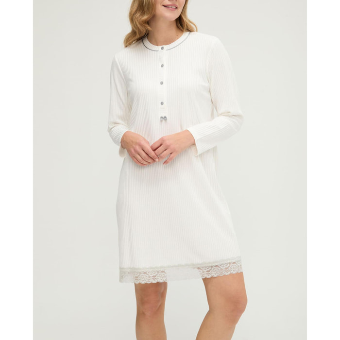 Camisón mujer lencero puntilla de manga larga