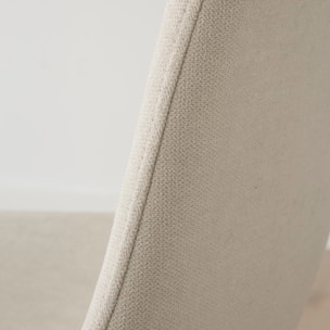 Chaise rembourrée Allende -tissu et bois-couleur beige 44 x 88 x 51 cm