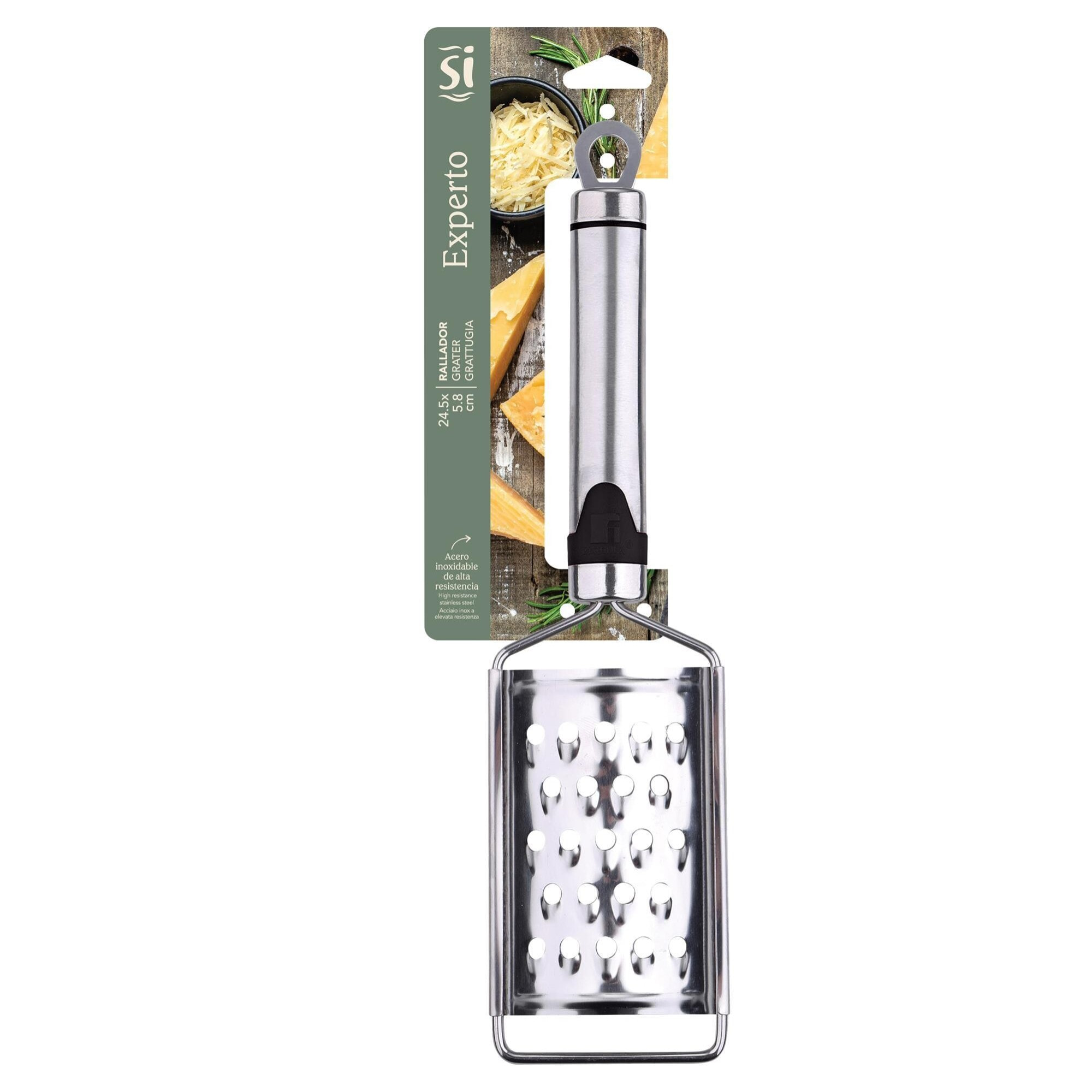 Rallador 23,5 x 8 cm acero inoxidable, manual resistente multiuso expert san ignacio
