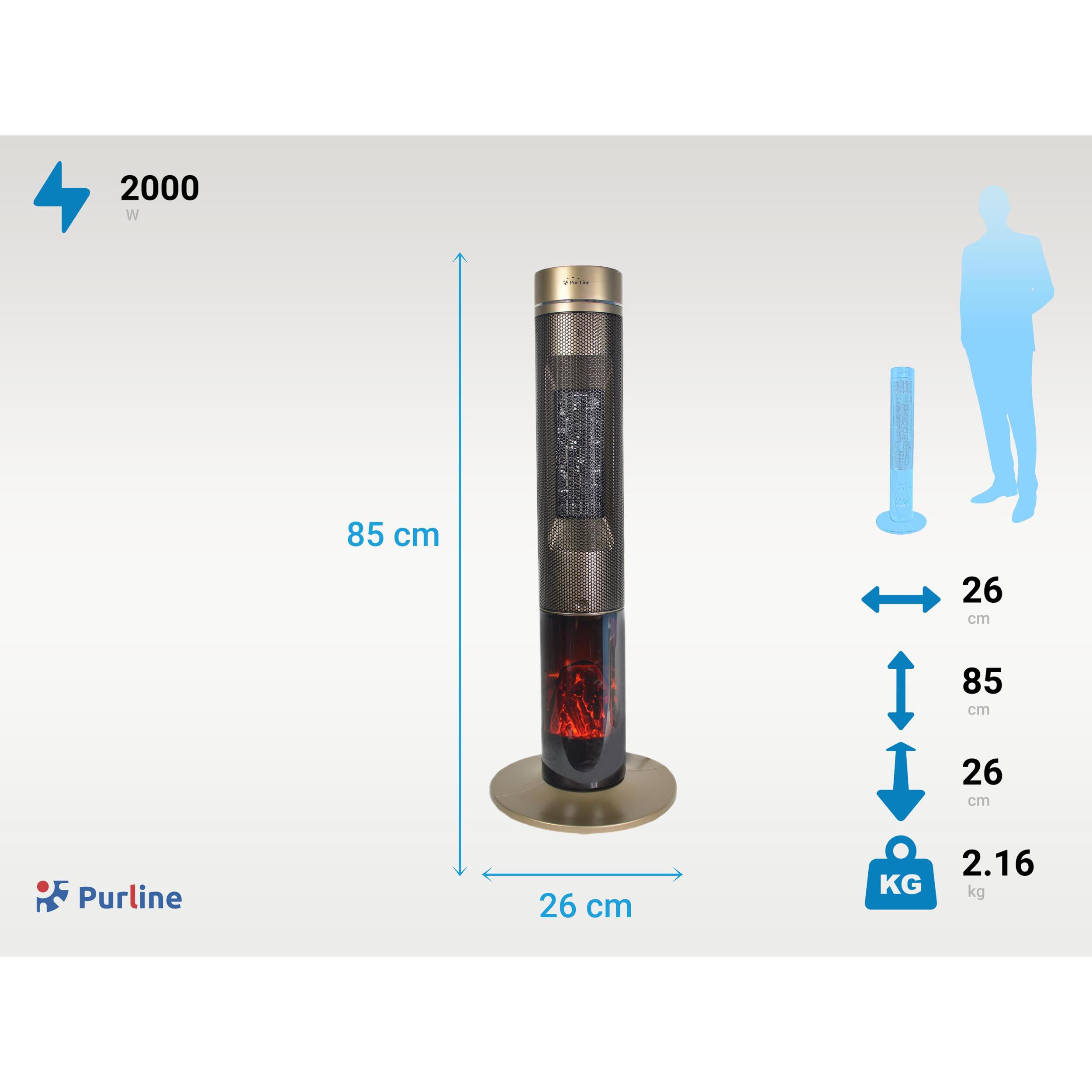 Chauffage 2kW avec feu électrique
