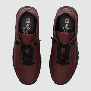 Zapatos de Piel - Burdeos - Tacón: Bajo