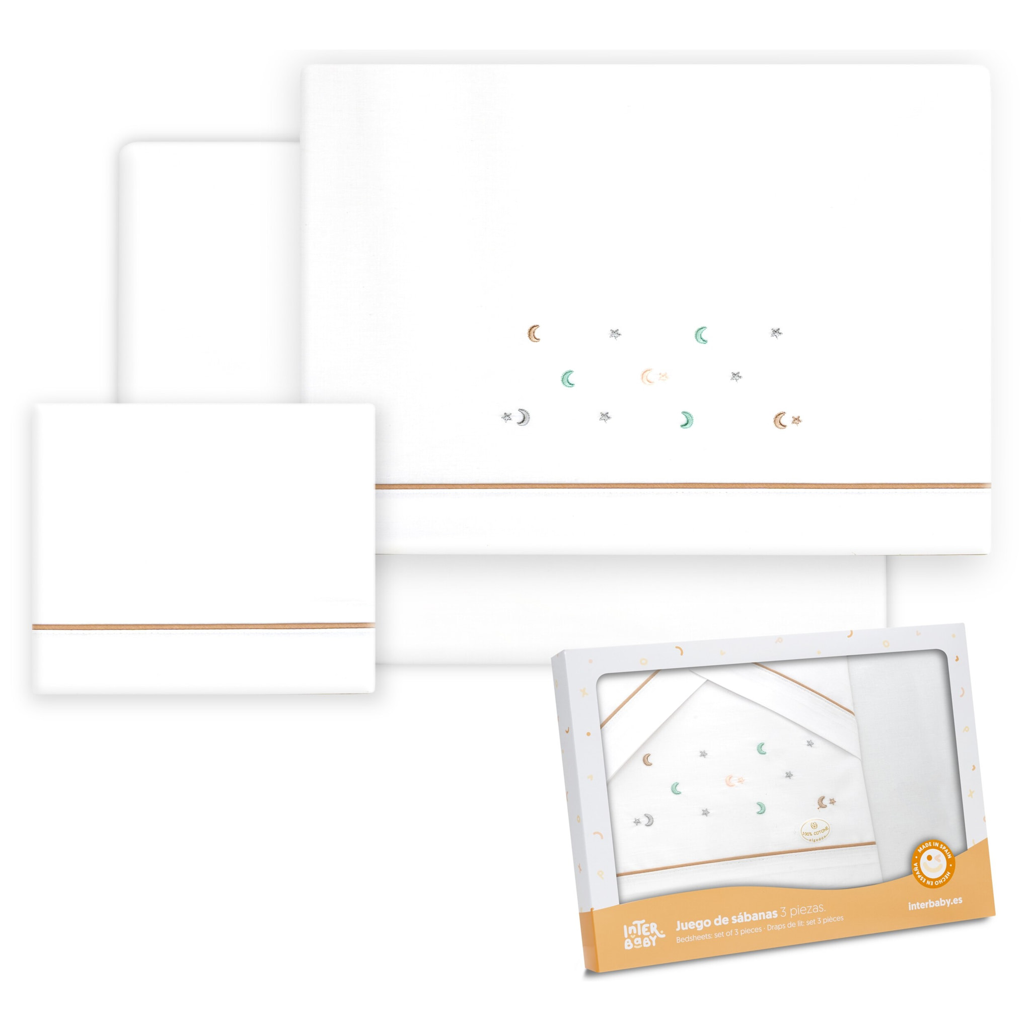 Triptico Coche Estrella Luna Multicolor Bco/Beig