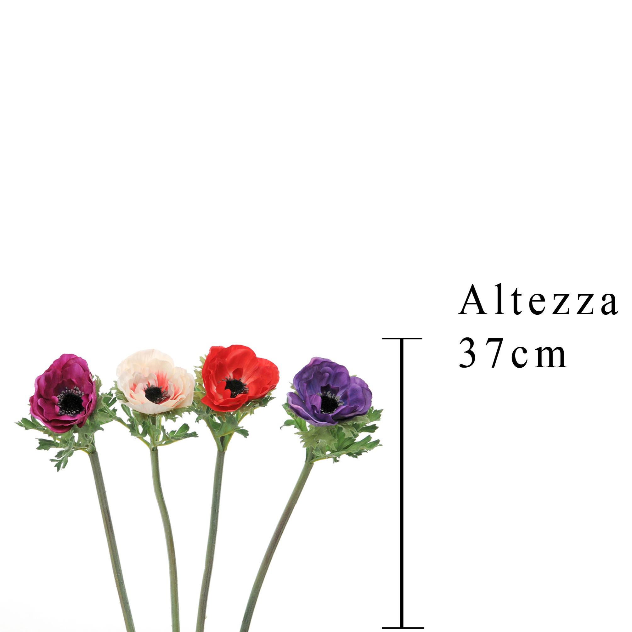 Fiore Di Anemone. Altezza 37 Cm - Pezzi 12 - 8X38X8cm - Colore: Altro - Bianchi Dino - Fiori Artificiali