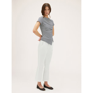 Motivi - Pantalones kick flare de color liso - Blanco