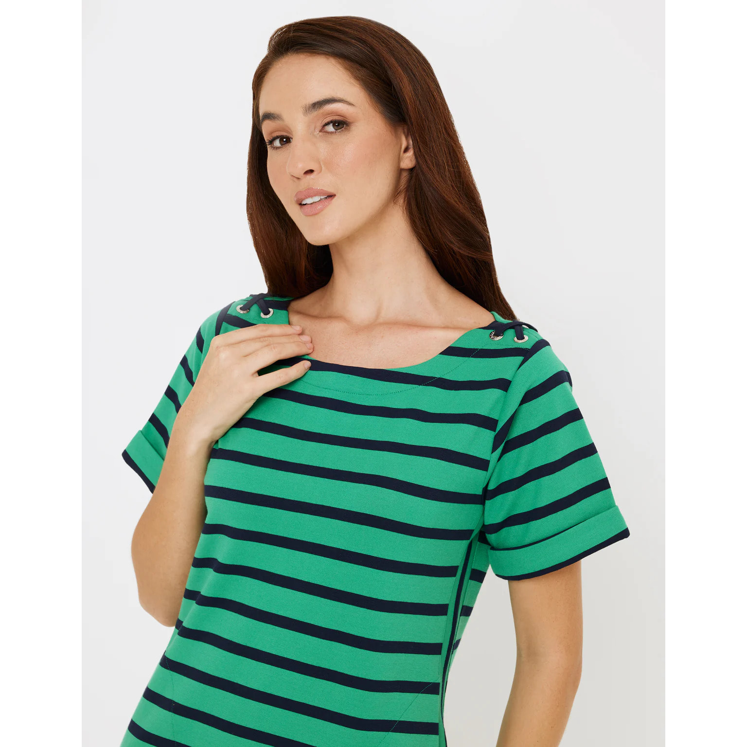 Vestido Corto Rayas Verde - Marini