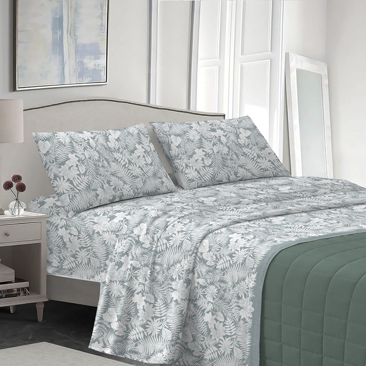 Completo letto clorofilla verde 100% cotone