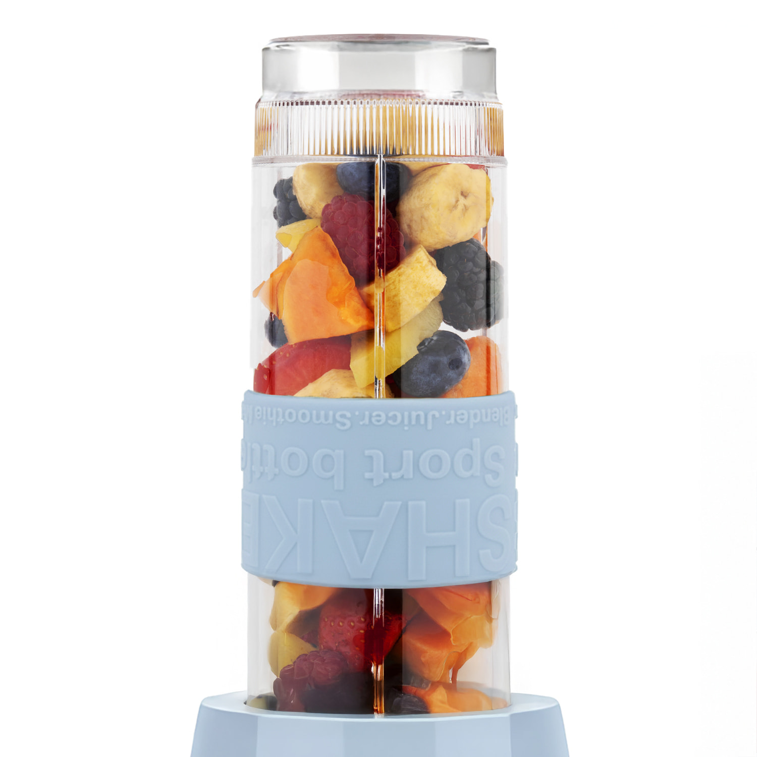 SWEISS Mini Batidora Portátil MOOV6, 2 Botellas de 570 ml con Tapas de Viaje, 4 Cuchillas de Acero Inoxidable, 300W, Azul