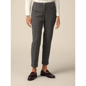 Oltre - Check fabric trousers - Gris