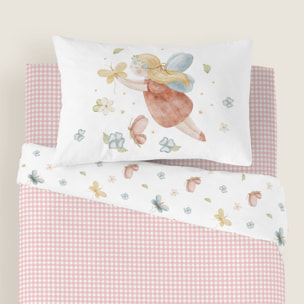 Cool Kids - Funda Nórdica Estampada - Reversible - Infantil - Cierre Solapa - 100% Algodón - Incluye 1 Funda de Almohada - Cuna/Maxicuna - Lorian