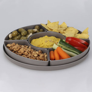 bandeja melamina en 2 colores blanco y gris