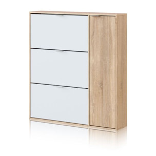 Zapatero Eris 4 Puertas Blanco Artik (Blanco Mate) - Roble Canadian