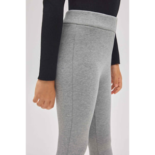 Leggings termici da bambina in pile grigio