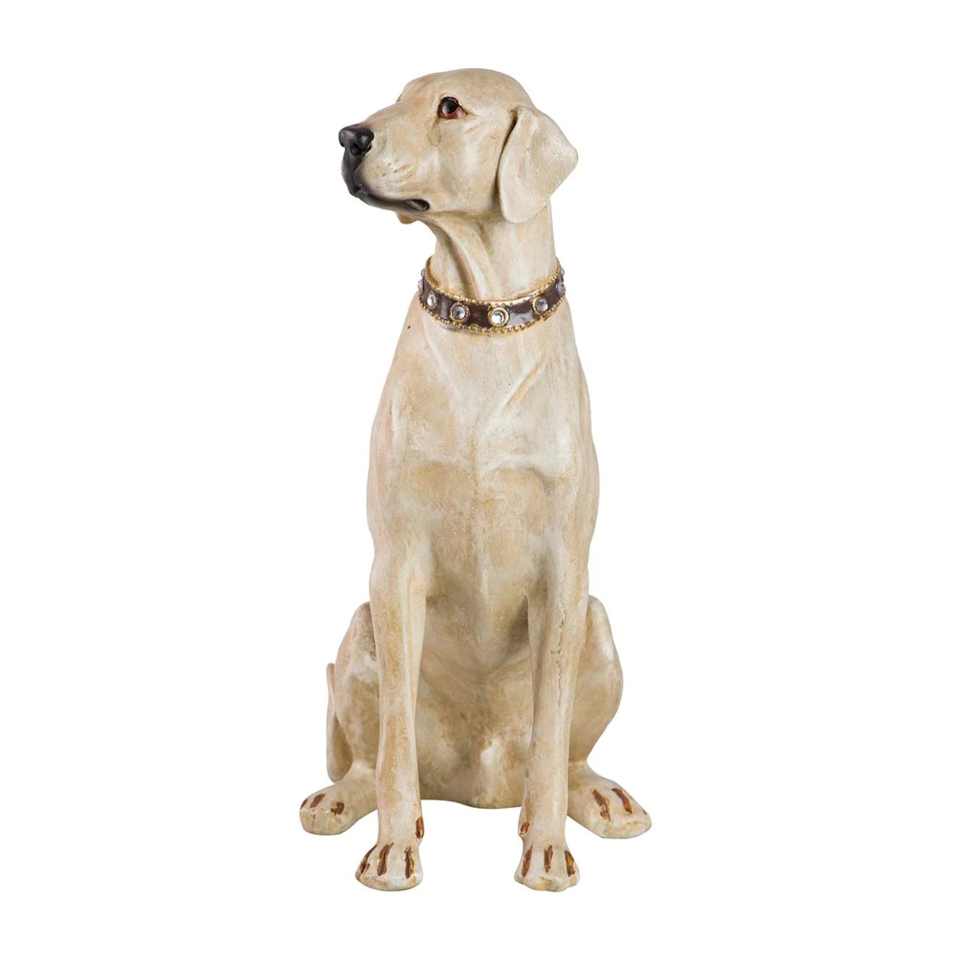 Figura Perro Labrador Resina Beige 20x29x40 Cm