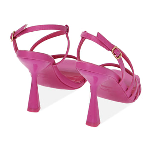 Sandalias fucsia, tacón de 9,5 cm