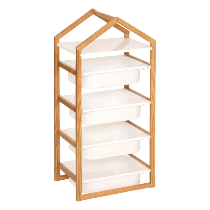 Meuble de rangement 4 étagères Bako blanc 43x94,5cm