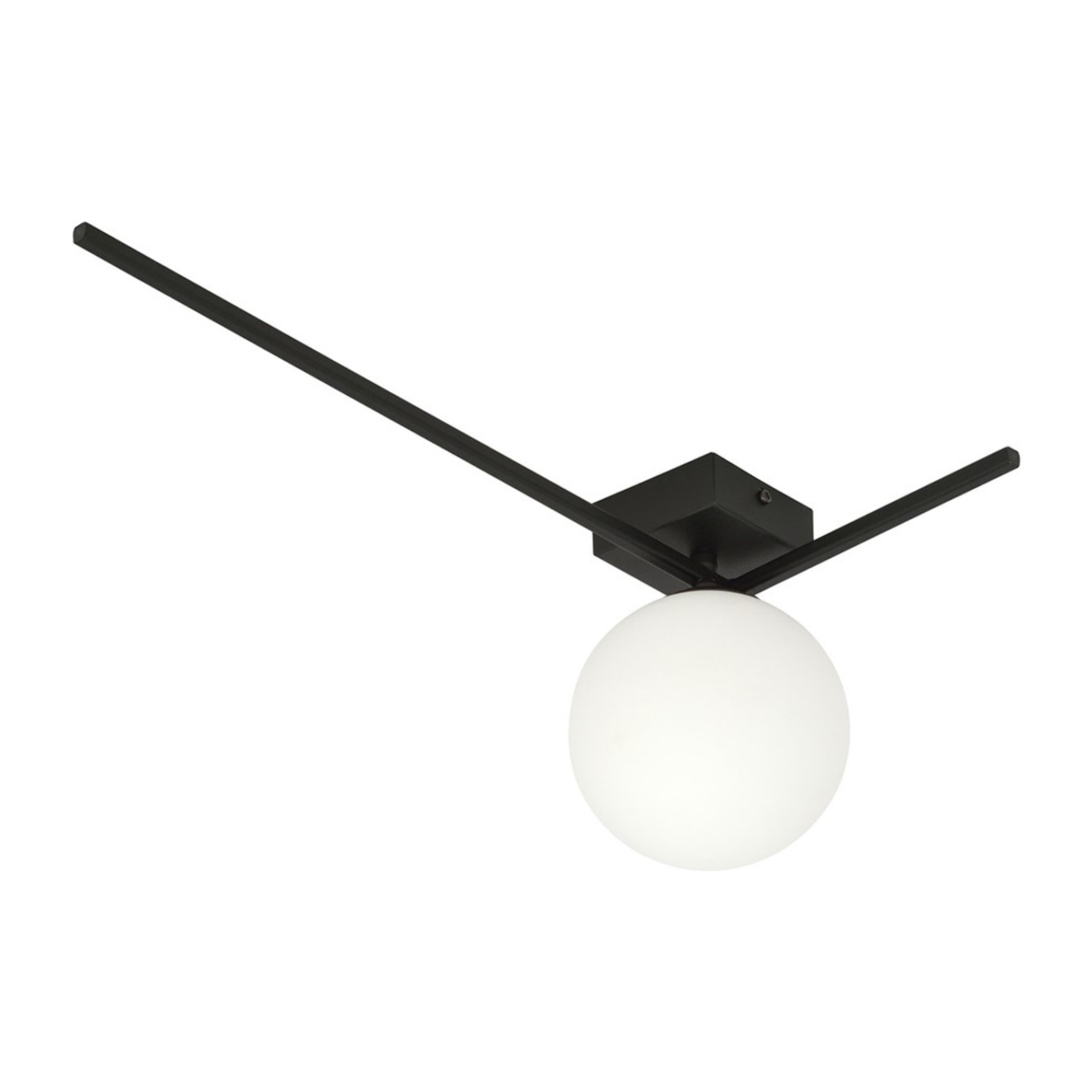 Lampada da soffitto IMAGO in acciaio nero e vetro opalino