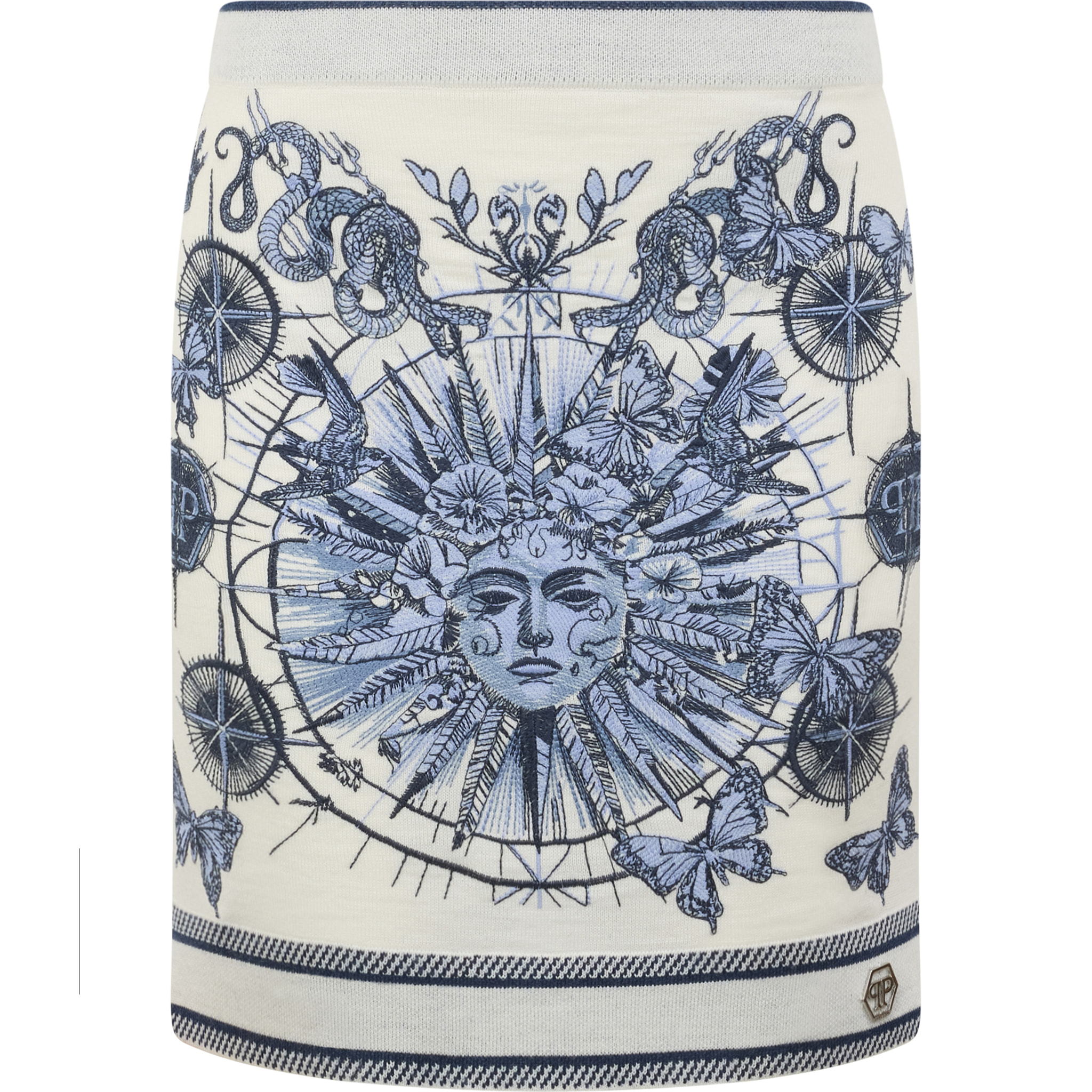 PHILIPP PLEIN Knitted Mini Skirt Butterfly Tattoo