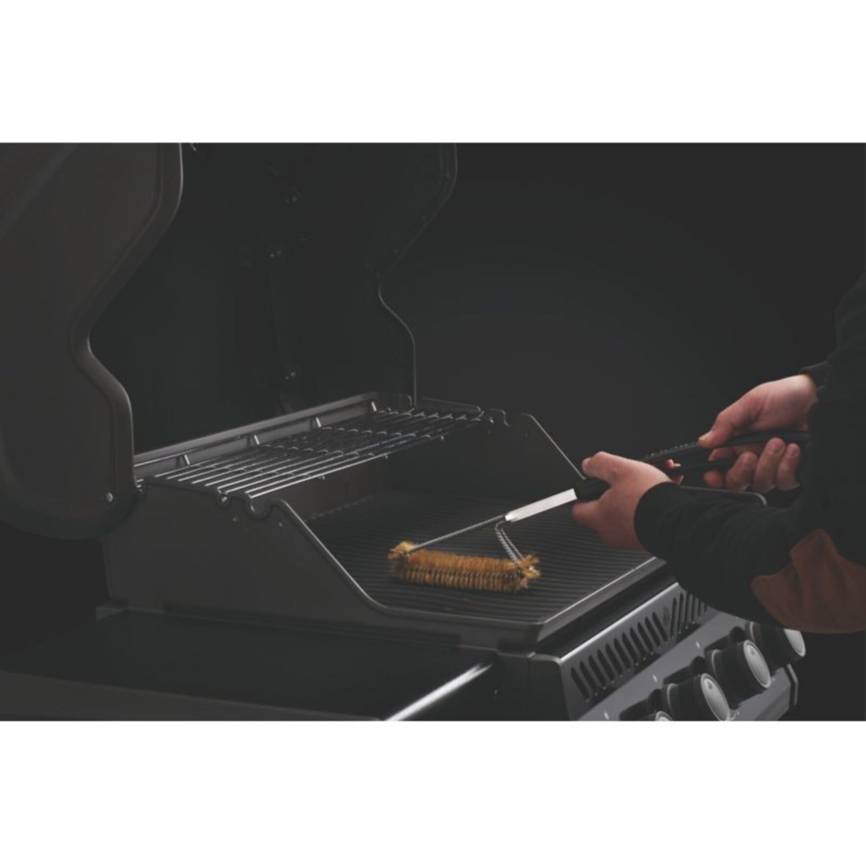 Brosse barbecue NAPOLEON manche en  laiton  et brosse cuivre 62062