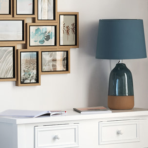 Lampe "Pietra" bleu et terre cuite - céramique H43 cm