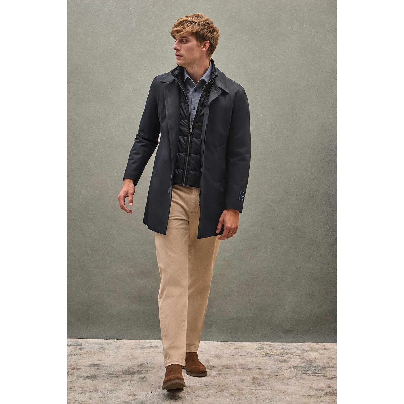 Cappotto Hunter blu marino con particolari Polo Club