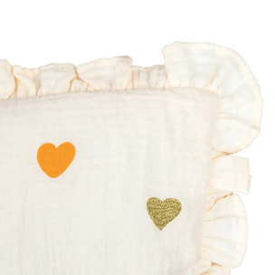 Coussin enfant amour Aina beige 40x40cm