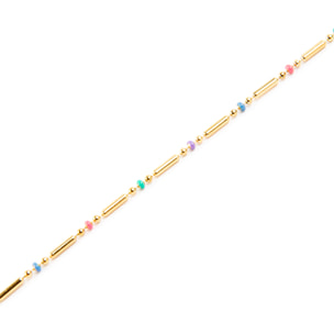 Pulsera de Cristal Multicolor acabada en oro amarillo de 18k