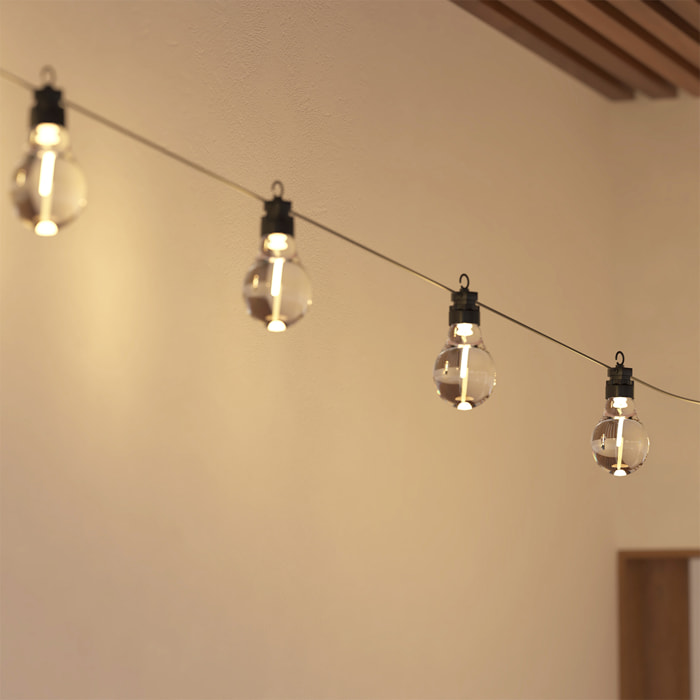 Guirlande LED solaire - 10 ampoules L500 cm