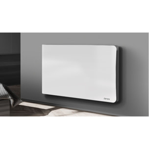 Radiateur inertie double coeur ceramique + film LCD 2000W blanc & gris