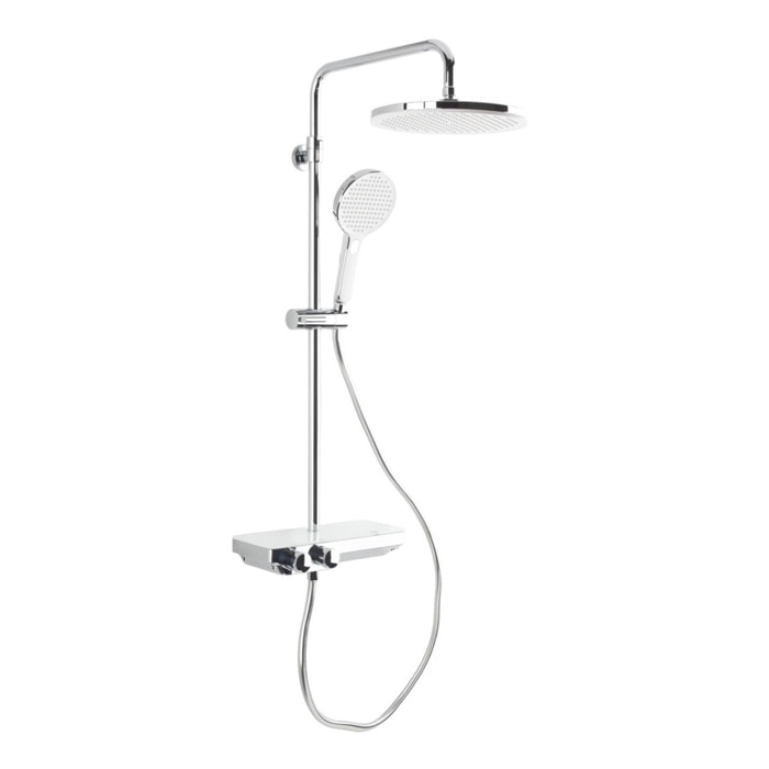 Colonne de douche avec mitigeur thermostatique et tête de douche XXL 255mm, Chrome (SATSSTPBCH)
