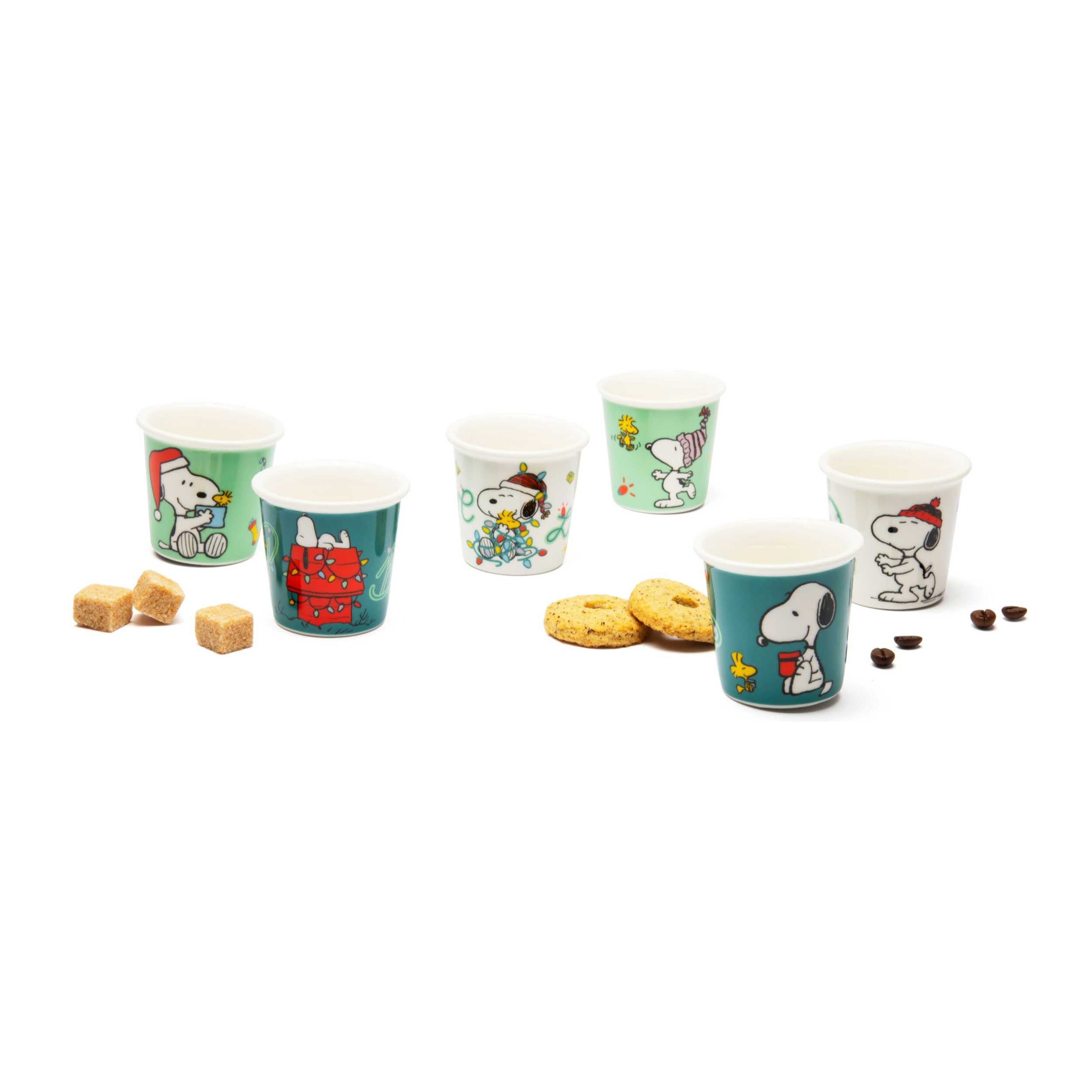 Set de 6 tasses à café Excelsa – Peanuts Shiny and Bright, New Bone China Multicolore