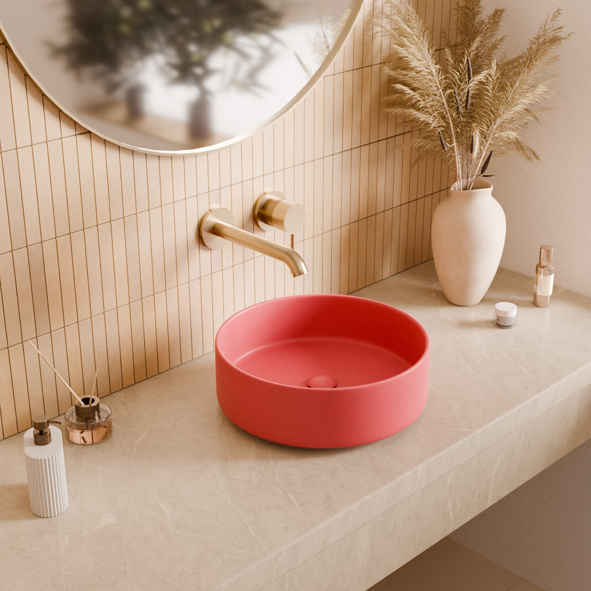 PixL 36 x 12,5 cm vasque à poser Infinitio, sans trop-plein, rose (CEPX3636PM)